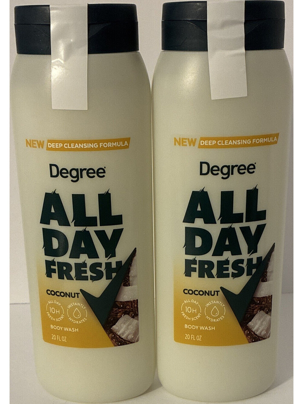 Degree All Day Fresh Coconut Body Wash No Parabens Plant-Based 20 fl oz Set of 2